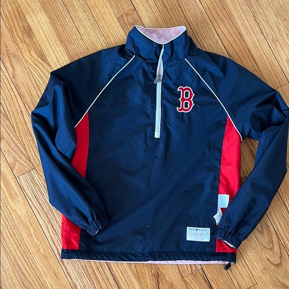 Red Sox ⚾️ Navy and Red/Pink Reversible Pullover windbreaker - Picture 1 of 5